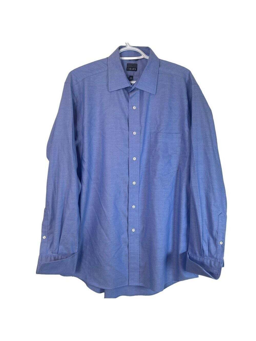 Chaps Classic Fit Non Iron Blue Casual Long Sleeved Business Dress Shirt…
